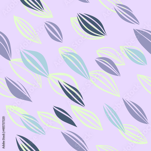 Flying objects similar to contour sheets. Delicate vector seamless pattern for decor  wallpaper  textiles and backgrounds or paper.