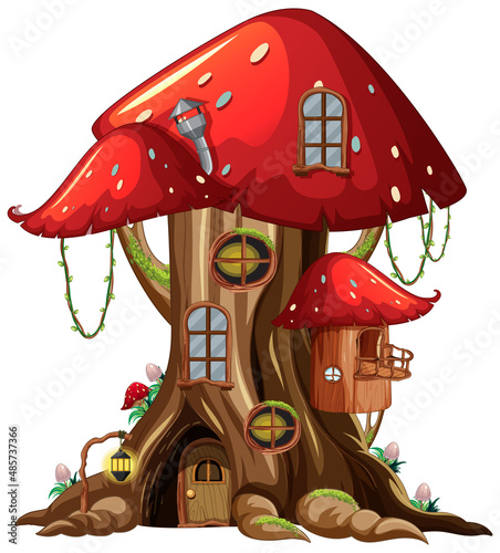 Isolated fantasy mushroom house