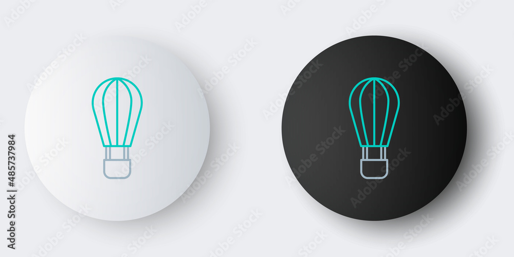 Line Hot air balloon icon isolated on grey background. Air transport for travel. Colorful outline concept. Vector Line Hot air balloon icon isolated on grey background. Air transport for travel. Colorful outline concept. Vector