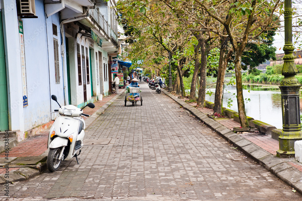 Street Scene in Hue, Vietnam, Southeast Asia