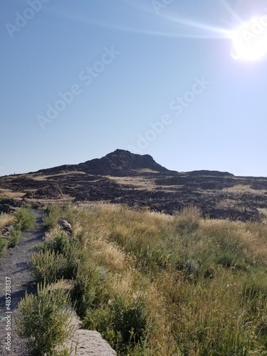 Colorado Mountain and Plateau Hiking Trail with Beautiful Grass and Forest