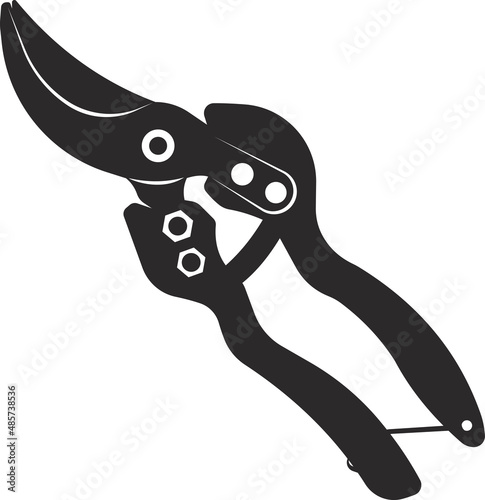 Pruning shears for pruning trees and shrubs. Vector image.