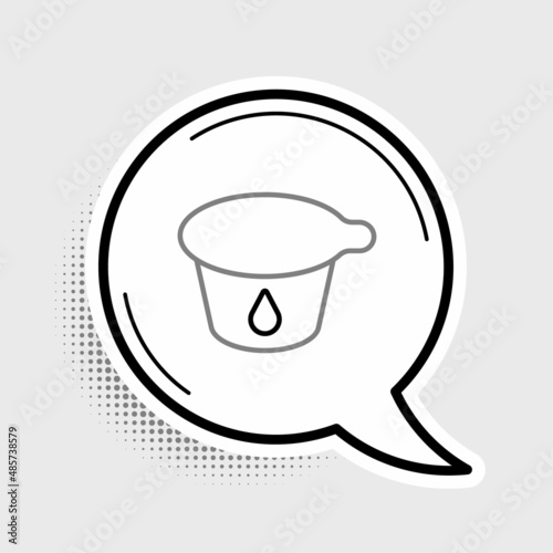 Line Yogurt container icon isolated on grey background. Yogurt in plastic cup. Colorful outline concept. Vector