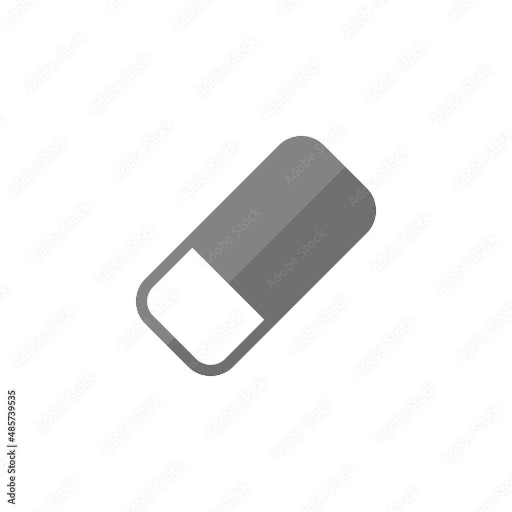 Eraser grey flat vector icon