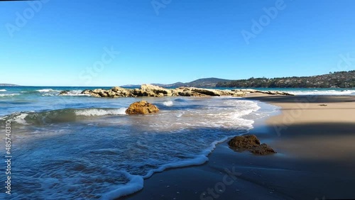 beautiful scenery of Australian beach and thick native vegetation shot from Kington Beach photo