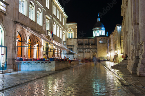 Cathedral of the Assumption of the Virgin Mary, aka Dubrovnik Cathedral at night, Old City of Dubrovnik, Croatia