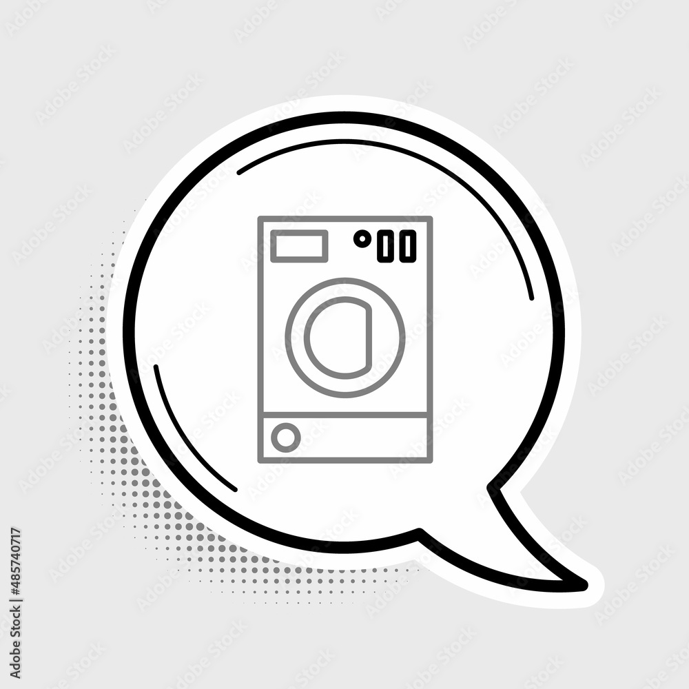 Line Washer icon isolated on grey background. Washing machine icon. Clothes washer - laundry machine. Home appliance symbol. Colorful outline concept. Vector Line Washer icon isolated on grey background. Washing machine icon. Clothes washer - laundry machine. Home appliance symbol. Colorful outline concept. Vector