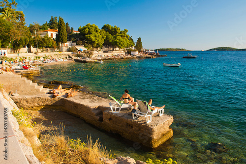 Beach in Dalmatia region of Croatia on Hvar Island photo