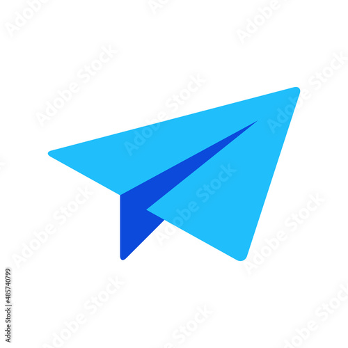 Send mail icon vector graphic illustration in blue