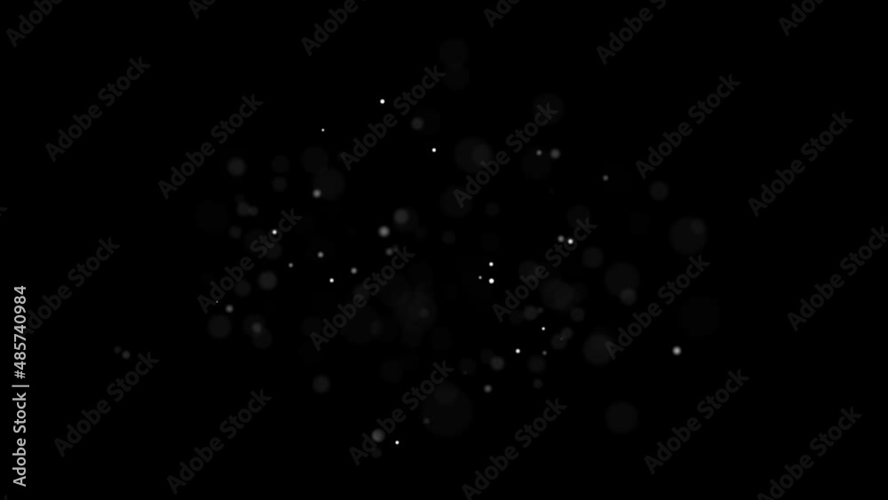 White shiny particles moving on black background 4k footage White shiny particles moving on black background 4k footage