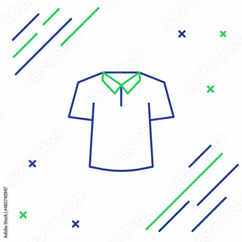 Line Shirt icon isolated on white background. Colorful outline concept. Vector
