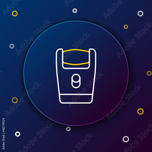 Line Electric razor blade for men icon isolated on blue background. Electric shaver. Colorful outline concept. Vector