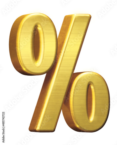 Gold ingot with white background