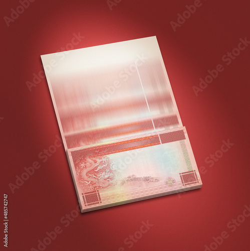 A stack of hongkong banknotes
