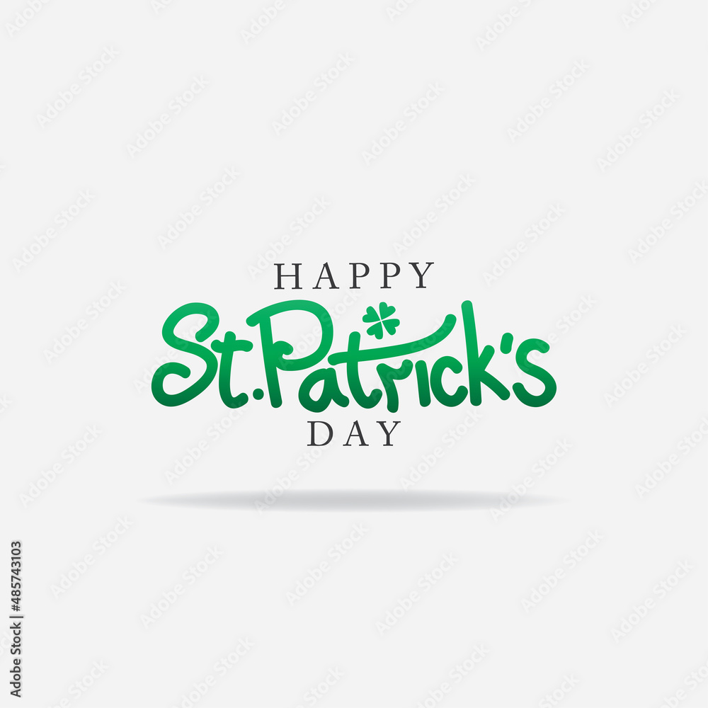 Happy St. Patricks Day with Clovers on white background Happy St. Patricks Day with Clovers on white background