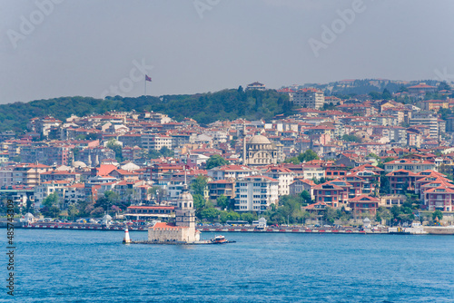 Maidens Tower (aka Leanders Tower, Kız Kulesi) in the Bosphorus Strait, Istanbul, Turkey, Eastern Europe