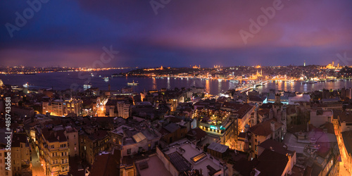 Istanbul at night, seen from Galata Tower, Turkey, Eastern Europe
