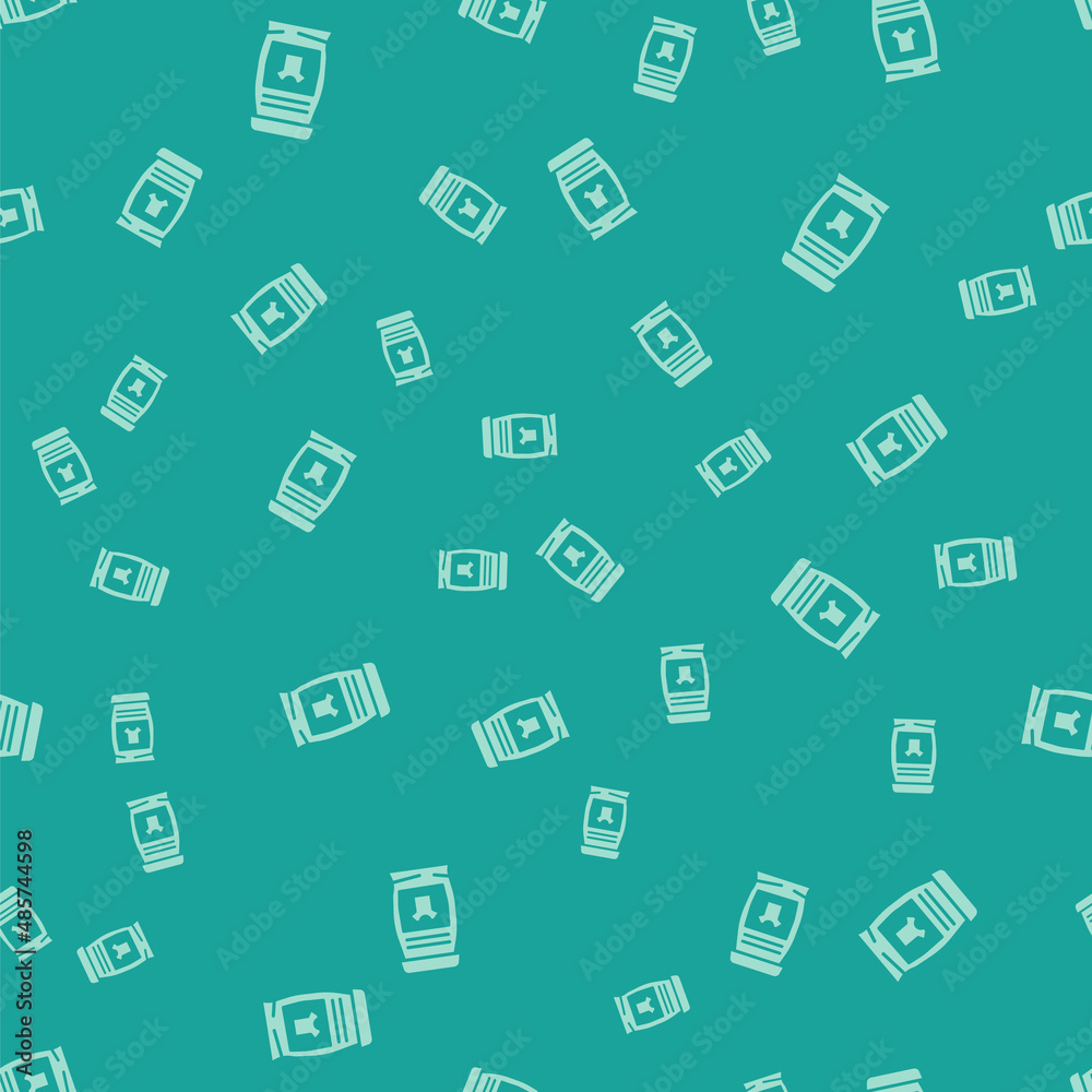 Green Laundry detergent for automatic wash machine icon isolated seamless pattern on green background. Vector Green Laundry detergent for automatic wash machine icon isolated seamless pattern on green background. Vector