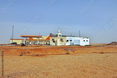 The filling station in the desert, Saudi Arabia photo