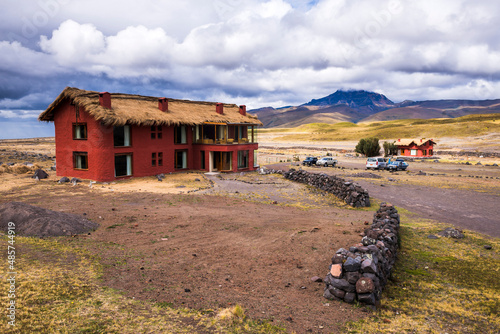 Tambopaxi Hotel and restaurant under Sincholagua Volcano, Cotopaxi National Park, Cotopaxi Province, Ecuador photo