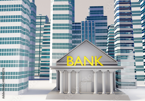 Bank office. Bank building ...