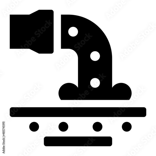 Wastewater From Industrial Pipe Glyph Icon Vector
