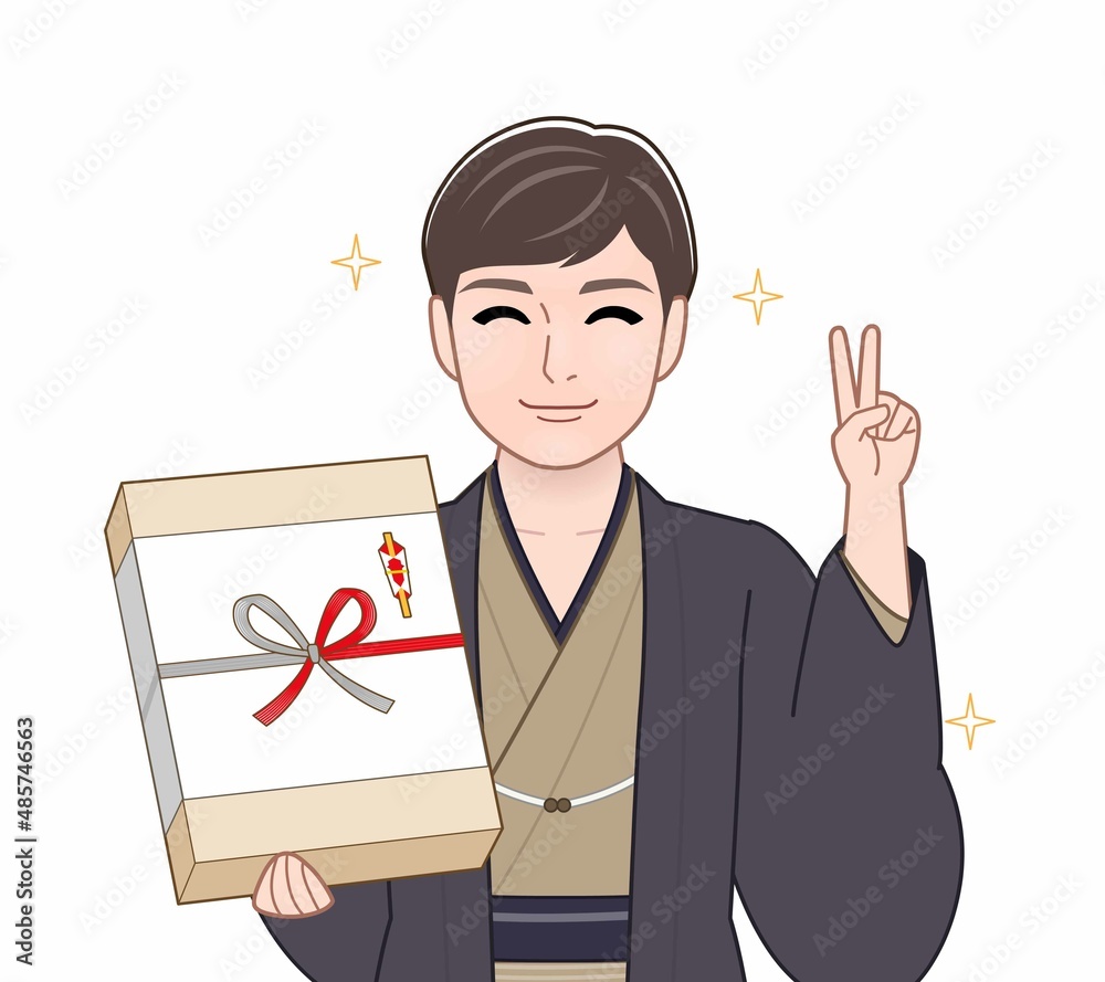 羽織袴を着た若い男性