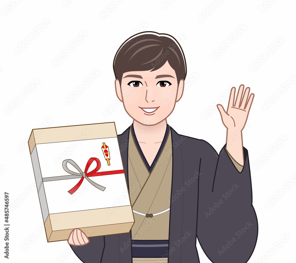 羽織袴を着た若い男性