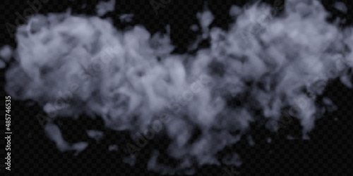 Fog or smoke isolated special effect on transparent background. Red vector cloudiness, mist or smog background. Vector illustration