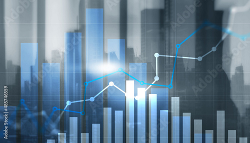 Stock market forex trading graph and candlestick chart