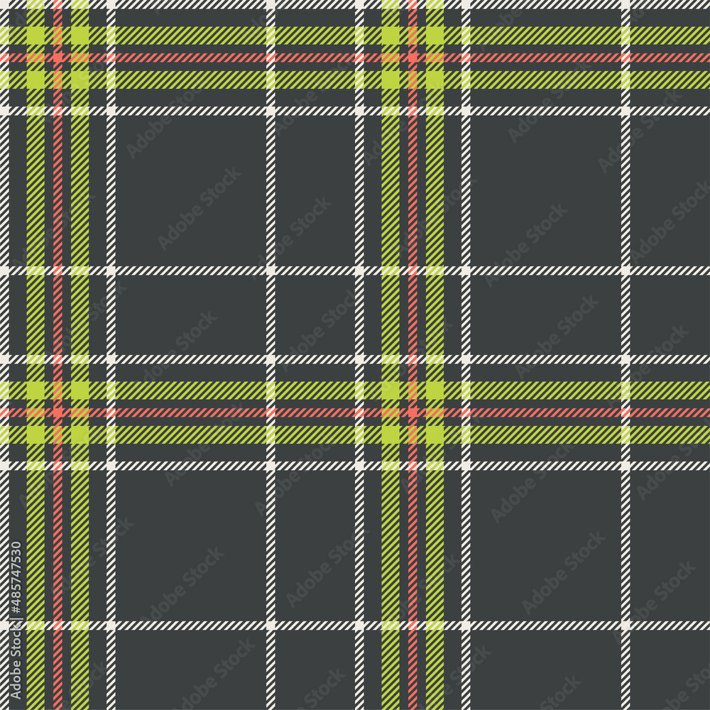 Plaid seamless pattern. Check fabric texture. Vector textile print.