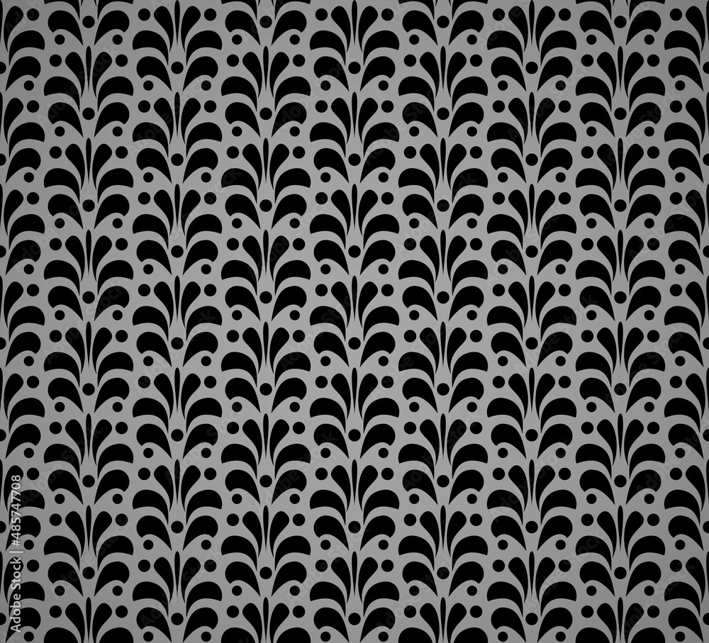 Flower geometric pattern. Seamless vector background. Black and gray ornament. Ornament for fabric, wallpaper, packaging. Decorative print Flower geometric pattern. Seamless vector background. Black and gray ornament. Ornament for fabric, wallpaper, packaging. Decorative print