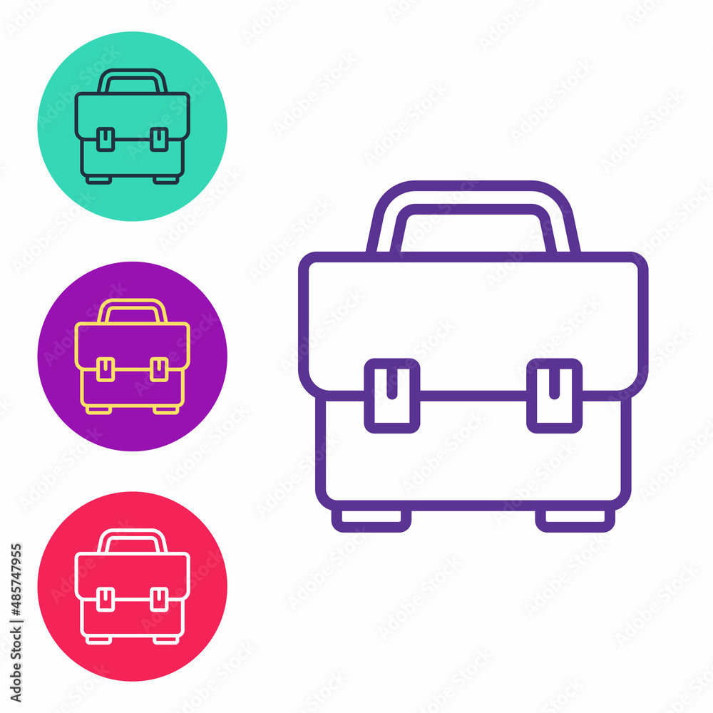 Set line Toolbox icon isolated on white background. Tool box sign. Set icons colorful. Vector Set line Toolbox icon isolated on white background. Tool box sign. Set icons colorful. Vector
