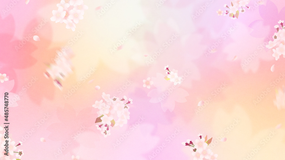 Pastel background material using cherry blossoms