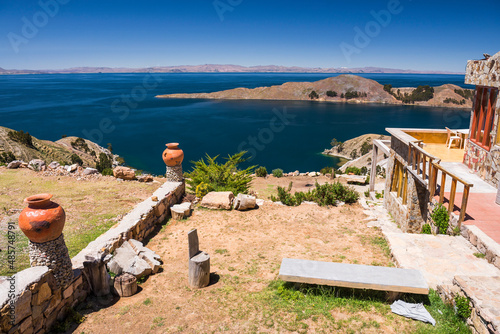House in Yumani Village, Isla del Sol (Island of the Sun), Lake Titicaca, Bolivia, South America photo