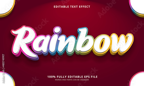 Rainbow text style editable text effect