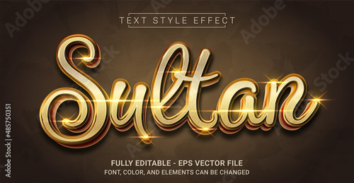 Sultan Text Style Effect. Editable Graphic Text Template.