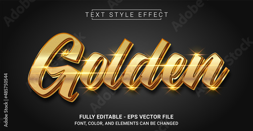 Golden Text Style Effect. Editable Graphic Text Template.