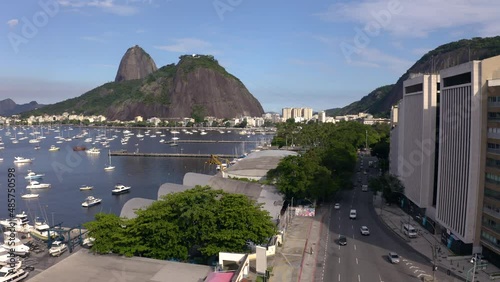 Rio de Janeiro, Brazil. Footage of sea, boats, and mountains. Sugarloaf Mountain. photo