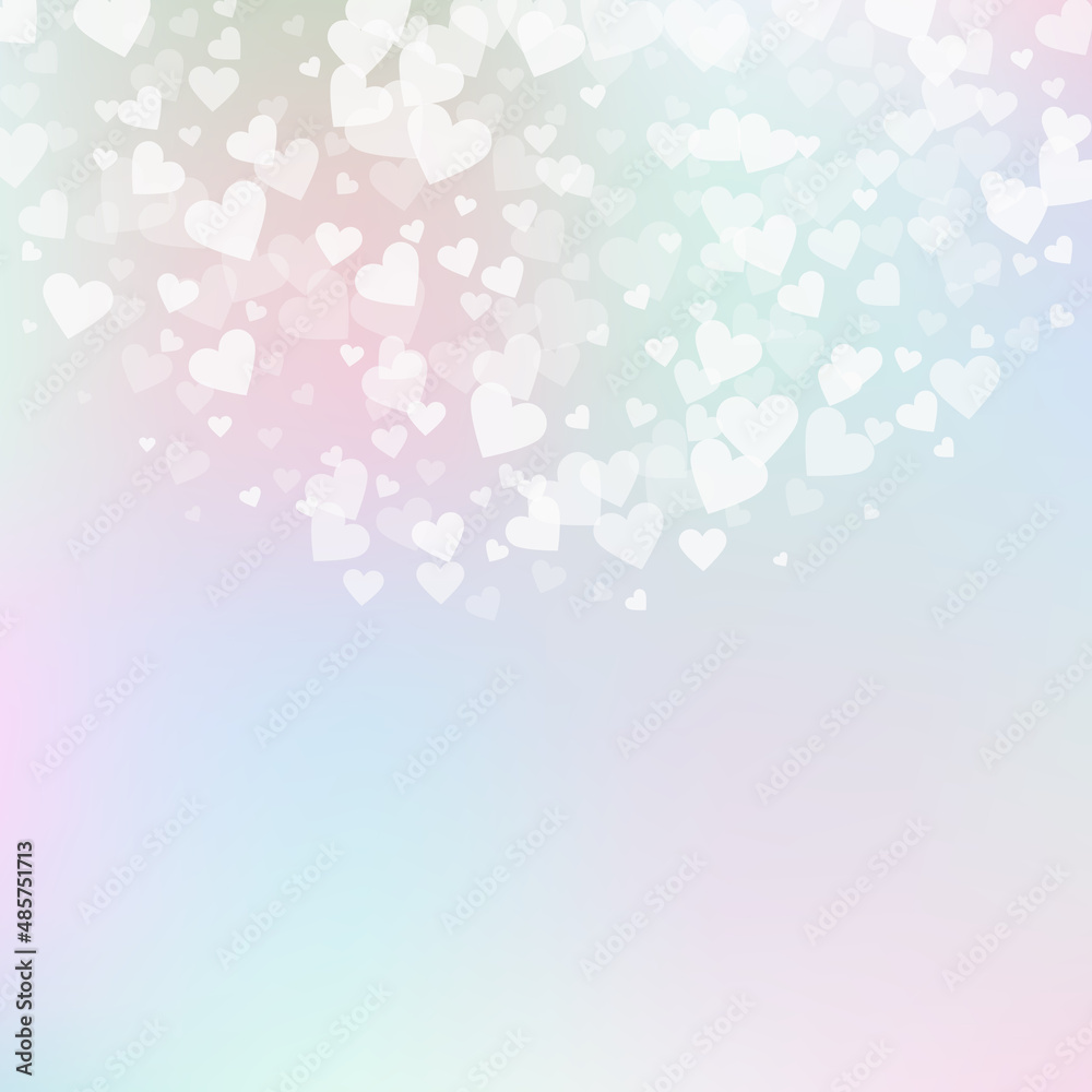 White heart love confettis. Valentine's day semici White heart love confettis. Valentine's day semici