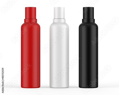 Blank plastic cosmetic bottle for branding and mockup  3d render illustration