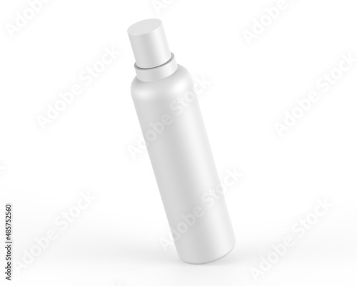 Blank plastic cosmetic bottle for branding and mockup, 3d render illustration