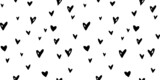 Vector Seamless abstract pattern of small hearts. Hand drawn doodle background, texture for textile, wrapping paper, Valentines day.