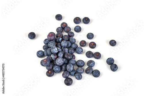Blueberries, isolated on white background.