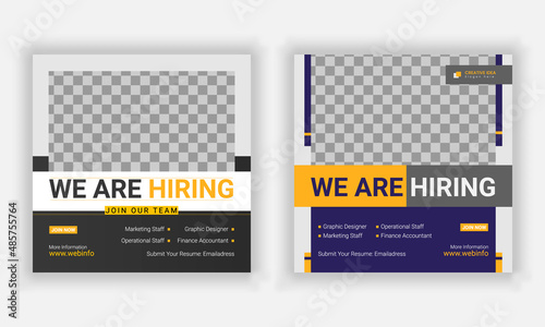 WE ARE HIRING SOCIAL MEDIA POST DESIGN.