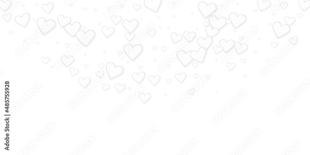 White heart love confettis. Valentine's day semici