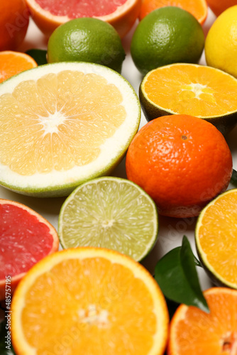 Citrus fruits  close up and selective focus