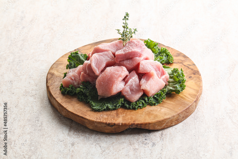 Raw pork meat cubes for coocking Raw pork meat cubes for coocking