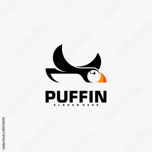 Puffin Bird Logo Vector Design. Animal Logo Concept. Creative Design Template
