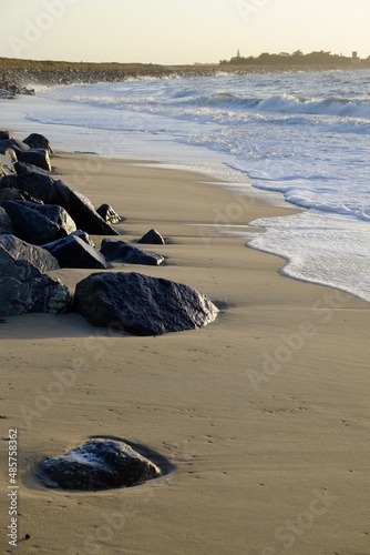 Some rocks at the beach of la Turballe. December 2022, France.